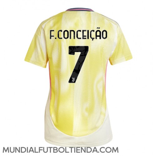 Camiseta Juventus Francisco Conceicao #7 Segunda Equipación Replica 2024-25 para mujer mangas cortas